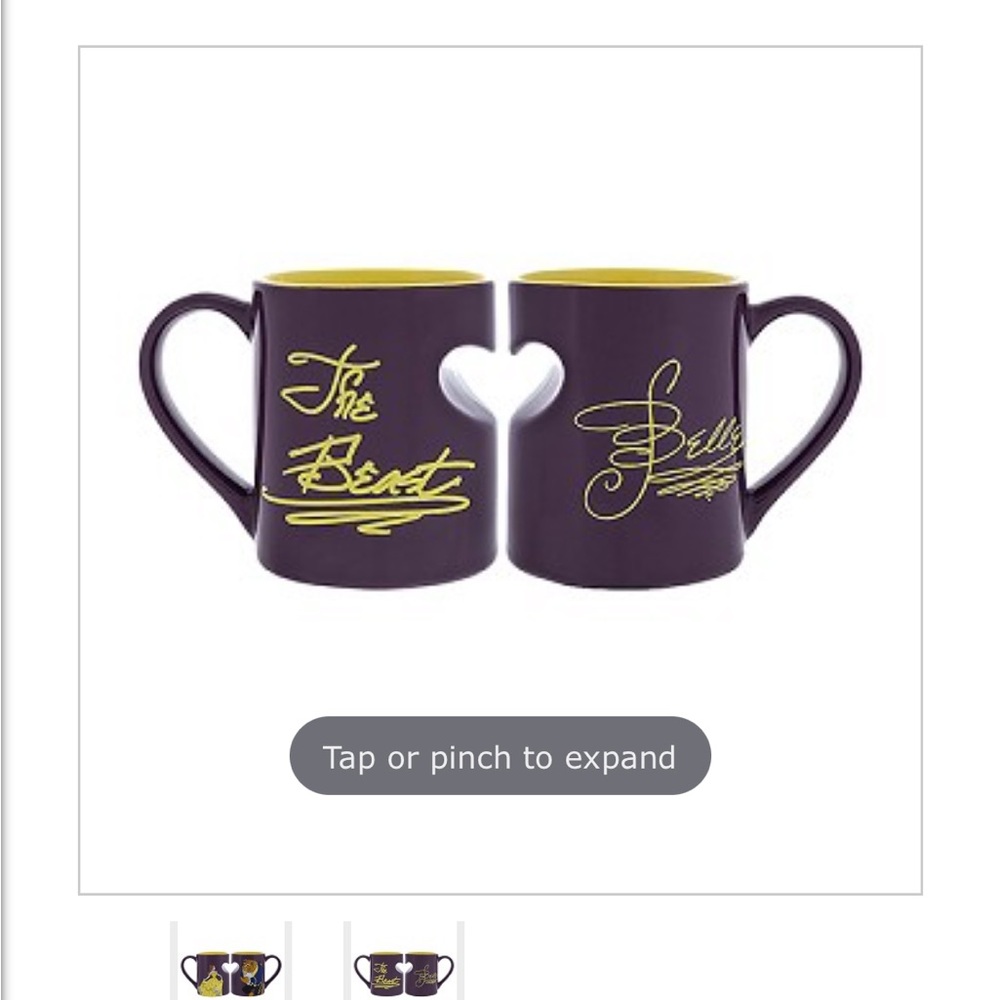 Walt Disney “Beauty and the Beast” Purple Mug Set 💟